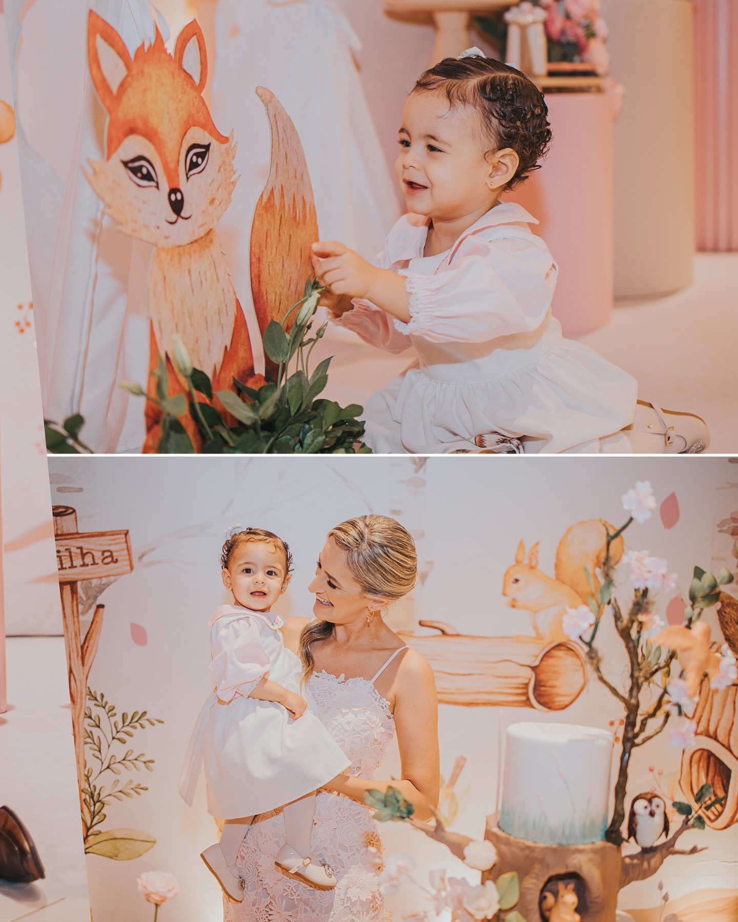 Aniversário infantil com tema bosque e decoração delicada