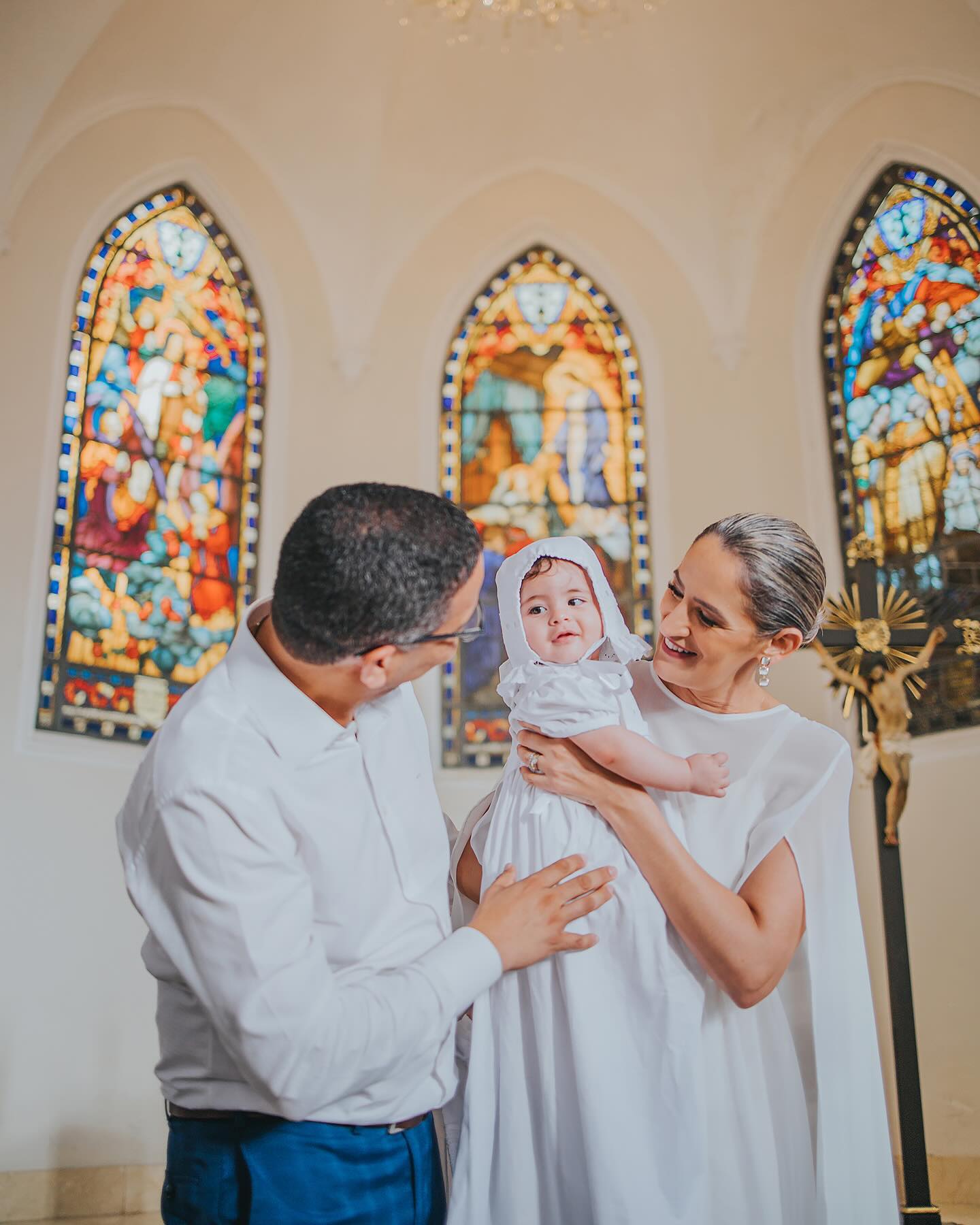 Cerimônia de batizado na igreja